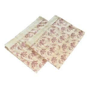 Vintage 70s Fieldcrest Perfection Percale Pillowcases Cream Pink Peach Floral 2